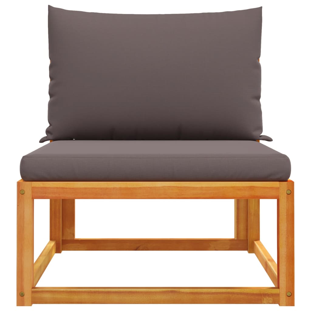 Sofá de jardim  sem braços com almofadas em madeira de acácia e corda