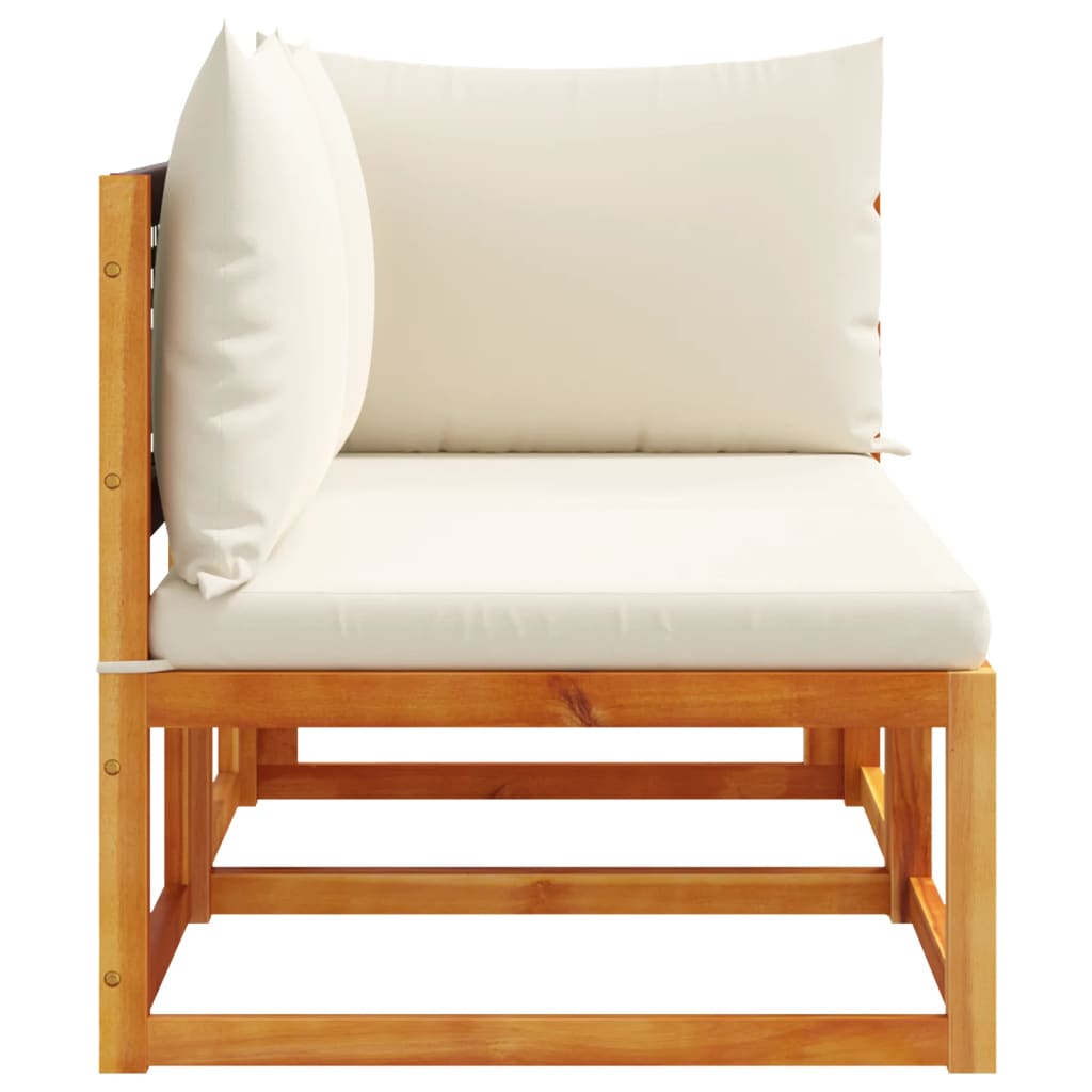 Sofá de jardim  com almofadas, 2 lugares, madeira de acácia e vime