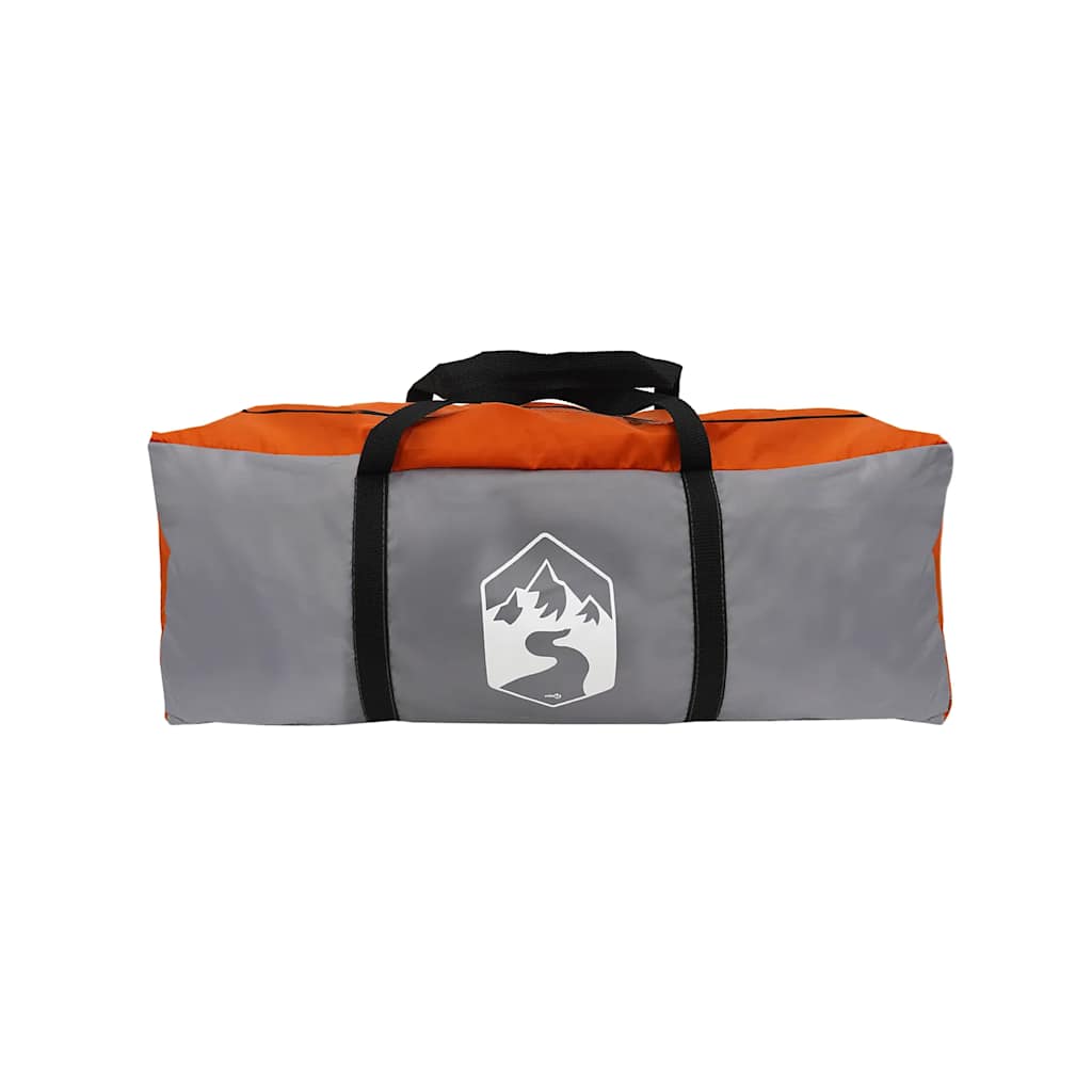 Tenda de campismo p/ 4 pessoas impermeável cinzento/laranja