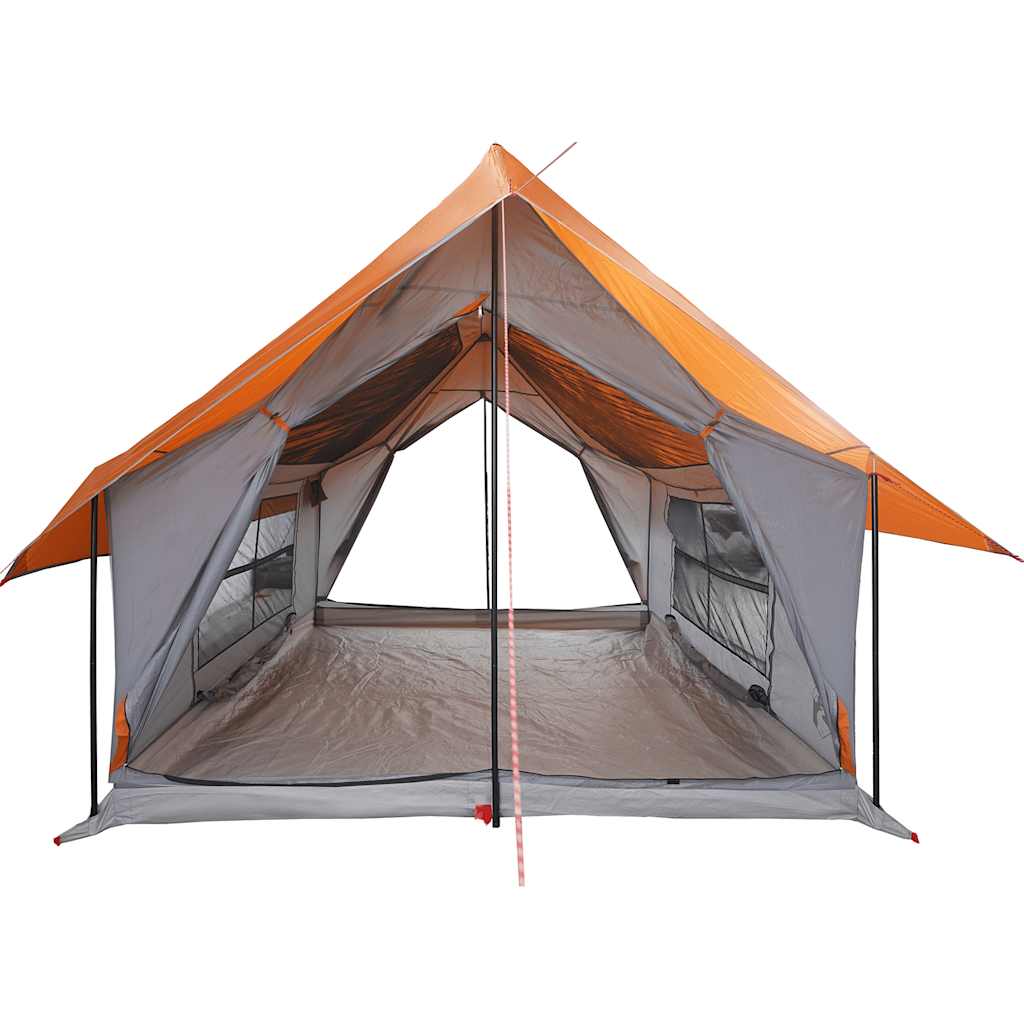 Tenda de campismo p/ 5 pessoas impermeável cinzento e laranja