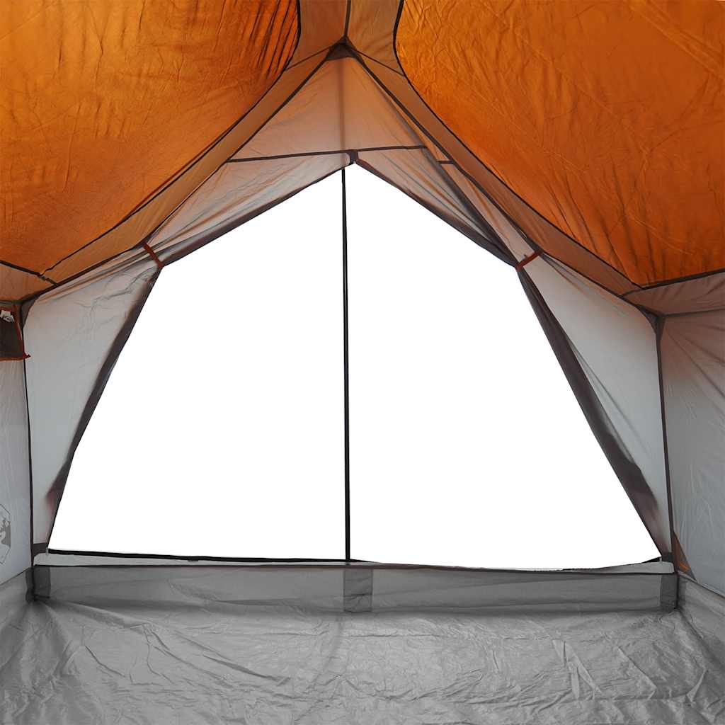 Tenda de campismo p/ 5 pessoas impermeável cinzento e laranja