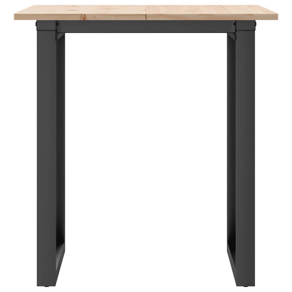 Mesa de jantar estrutura em O 70x70x75 cm pinho e aço