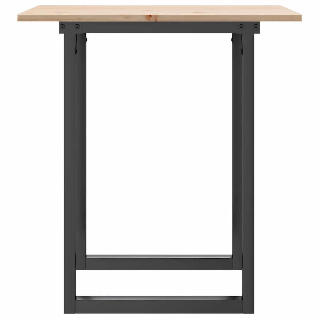 Mesa de jantar estrutura em O 70x70x75 cm pinho e aço