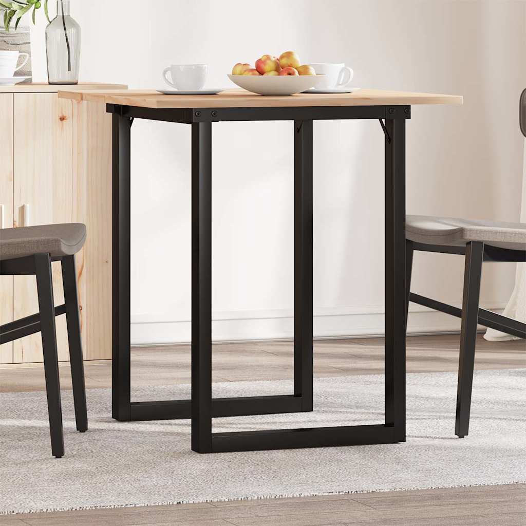 Mesa de jantar estrutura em O 70x70x75 cm pinho e aço