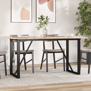 Mesa de jantar estrutura em O 160x80x75cm pinho e aço