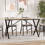 Mesa de jantar estrutura em X 160x80x75cm pinho e aço