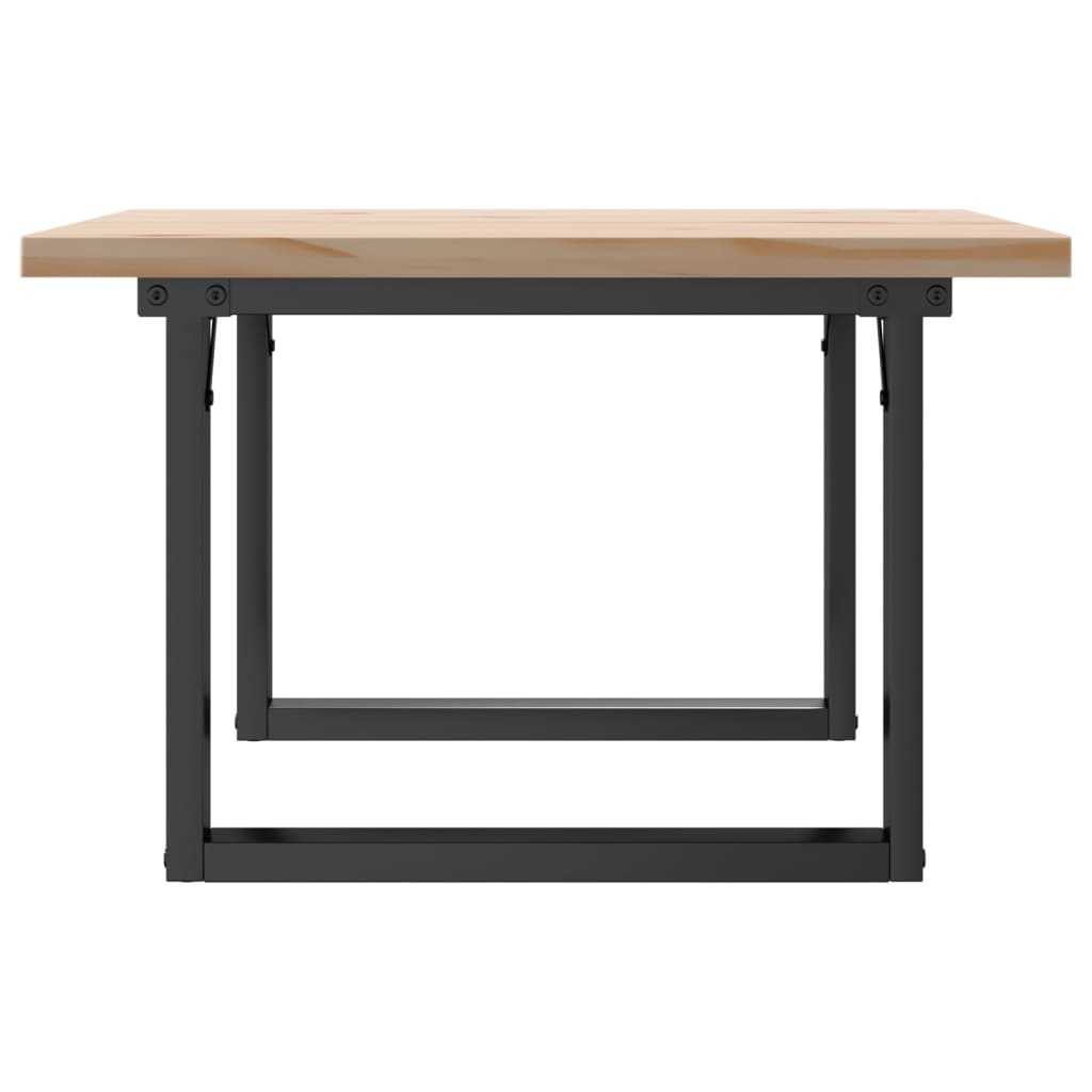 Mesa de centro estrutura em O 70x70x40,5 cm pinho/aço