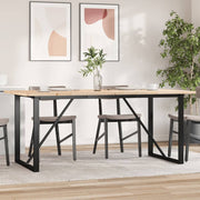 Mesa de jantar estrutura em O 180x90x75,5cm pinho/aço