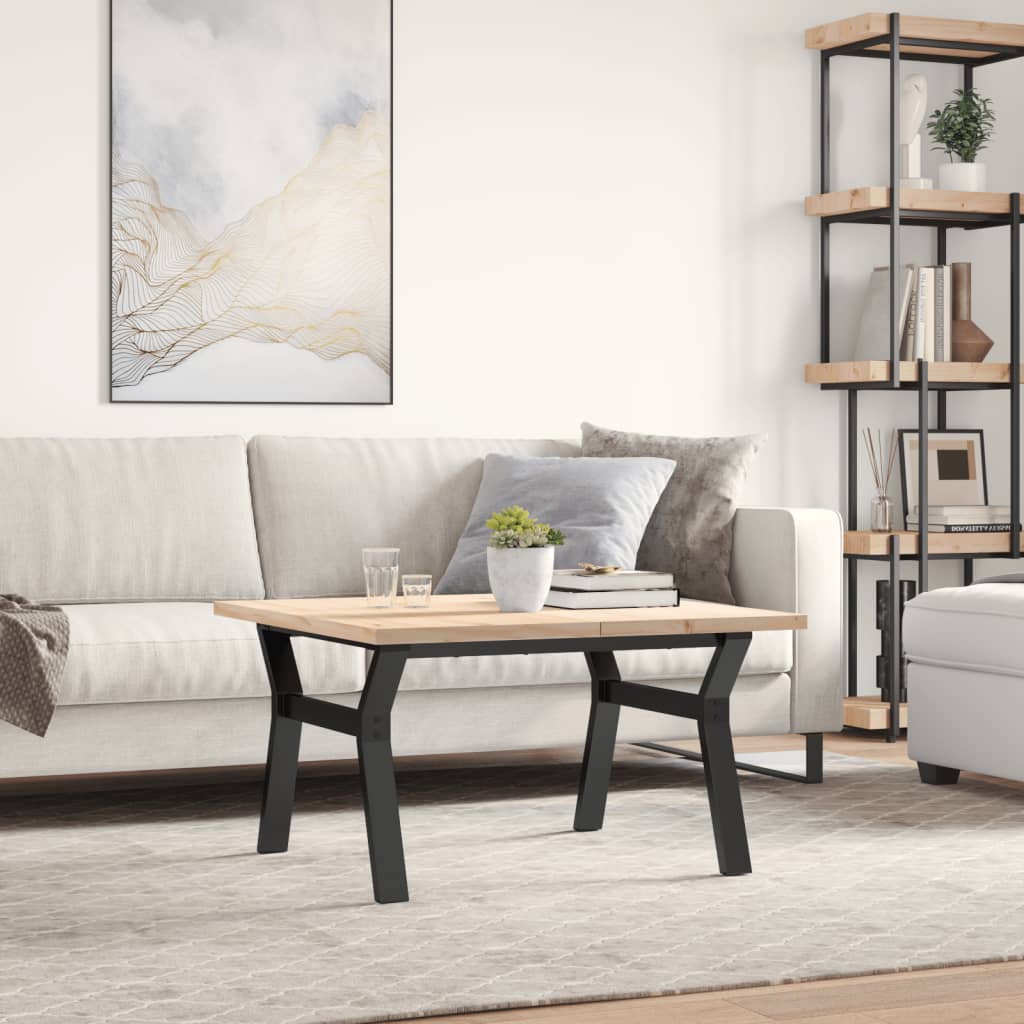 Mesa de centro estrutura em Y 80x80x45,5 cm pinho/aço