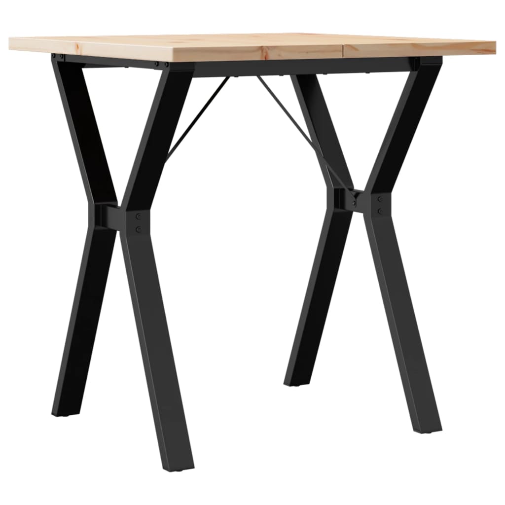 Mesa de jantar estrutura em Y 70x70x75,5 cm pinho/aço