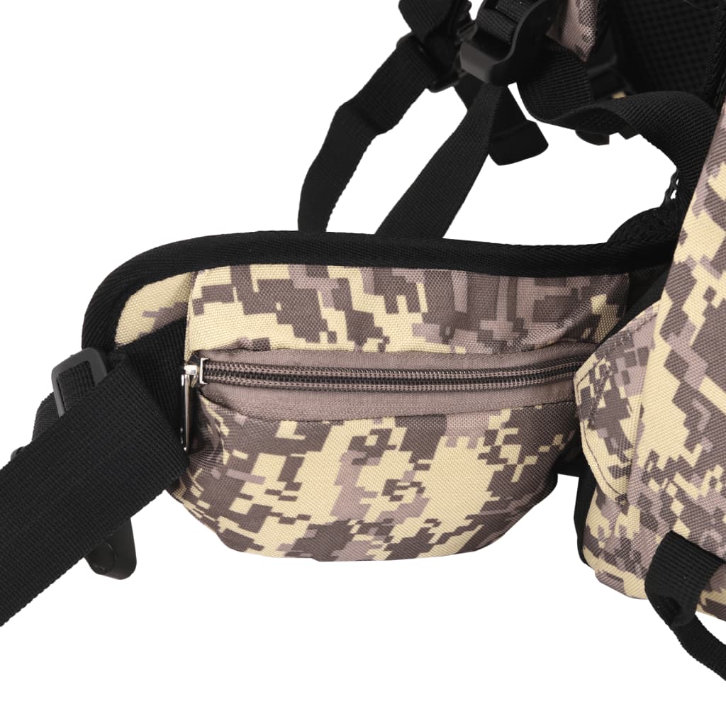 Mochila para caminhadas 100 L tecido oxford camuflagem castanha