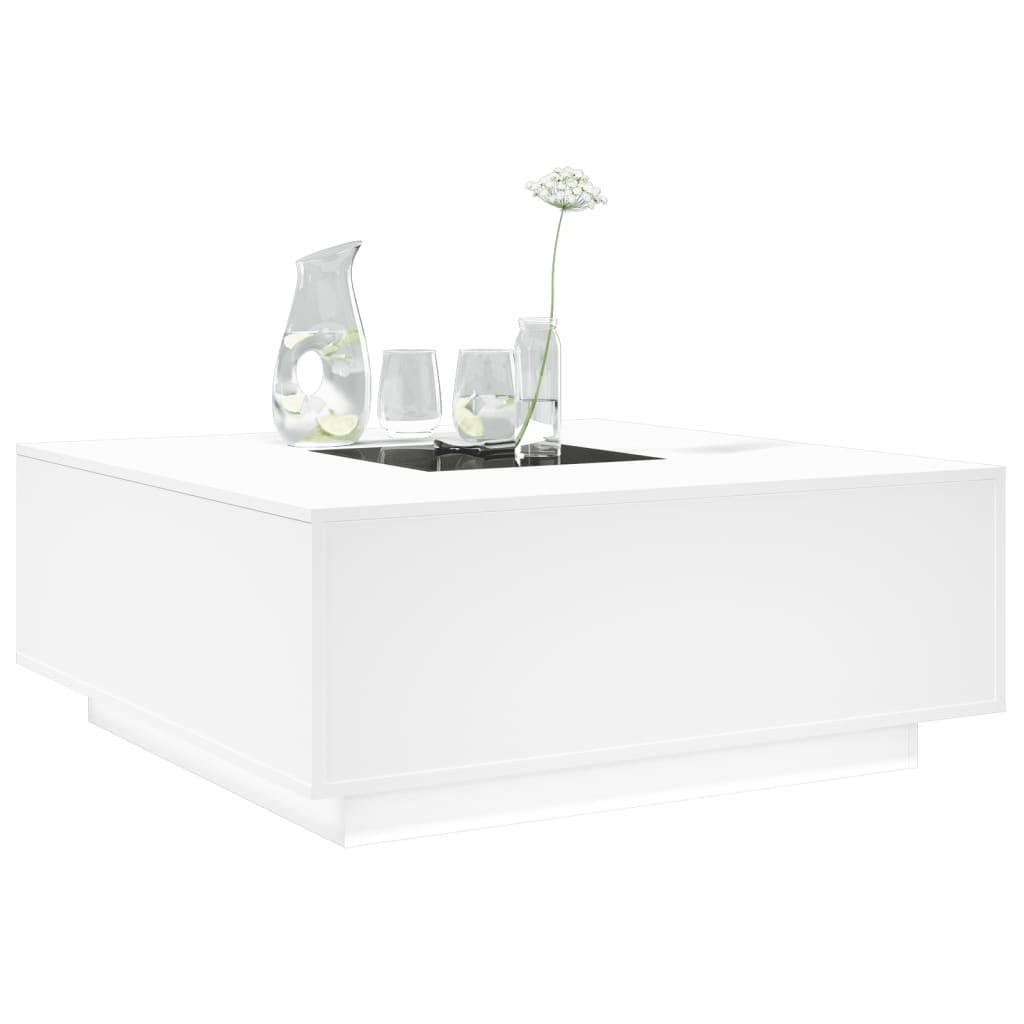 Mesa de centro luzes LED Infinity 100x100x40 cm branco