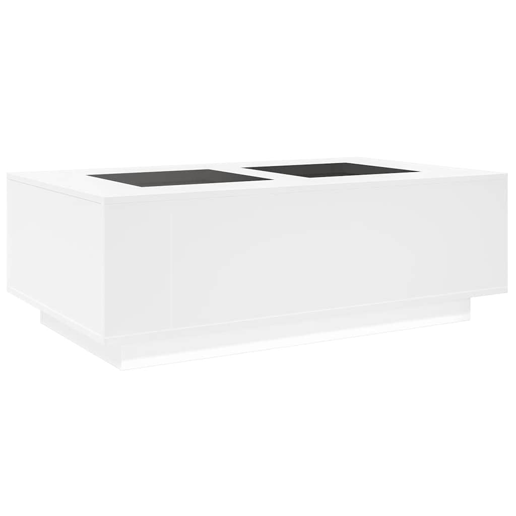 Mesa de centro luzes LED Infinity 116x69x40 cm branco
