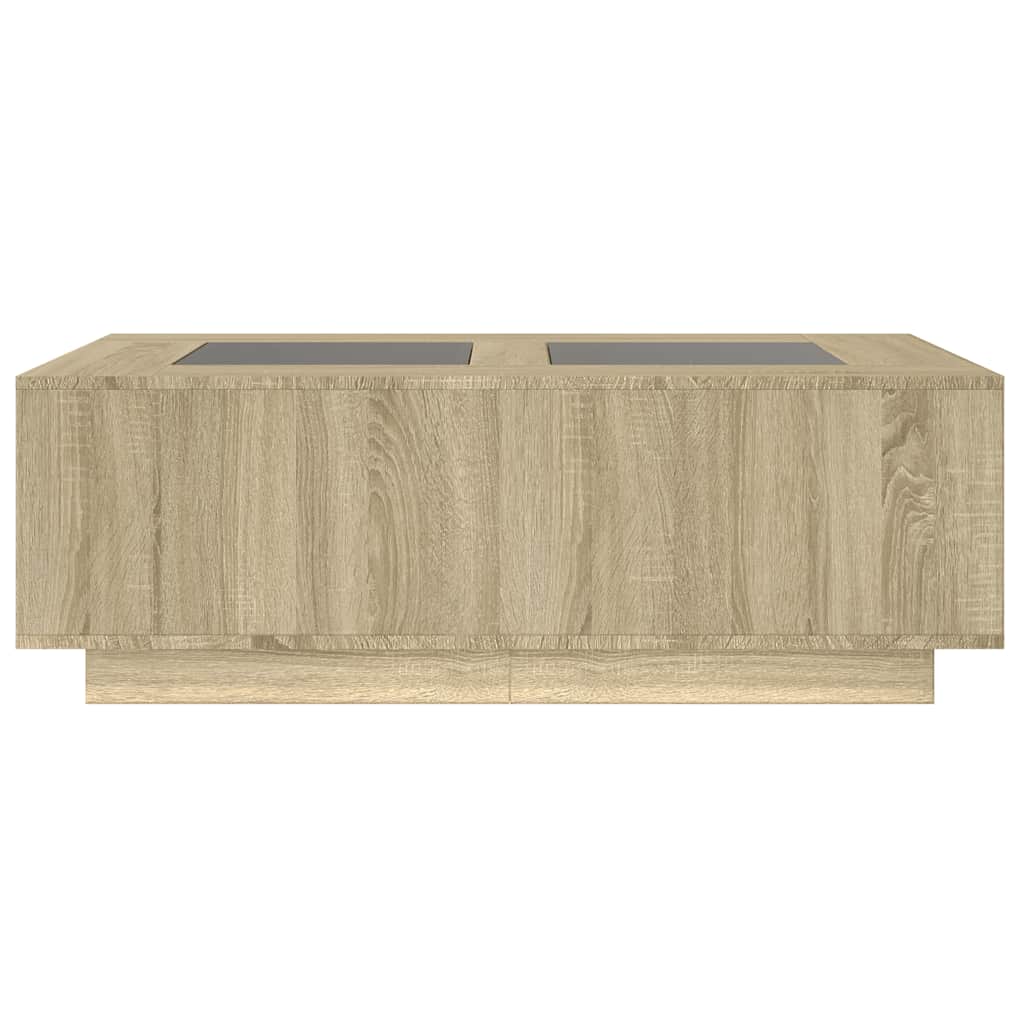 Mesa de centro luzes LED Infinity 116x69x40 cm carvalho sonoma