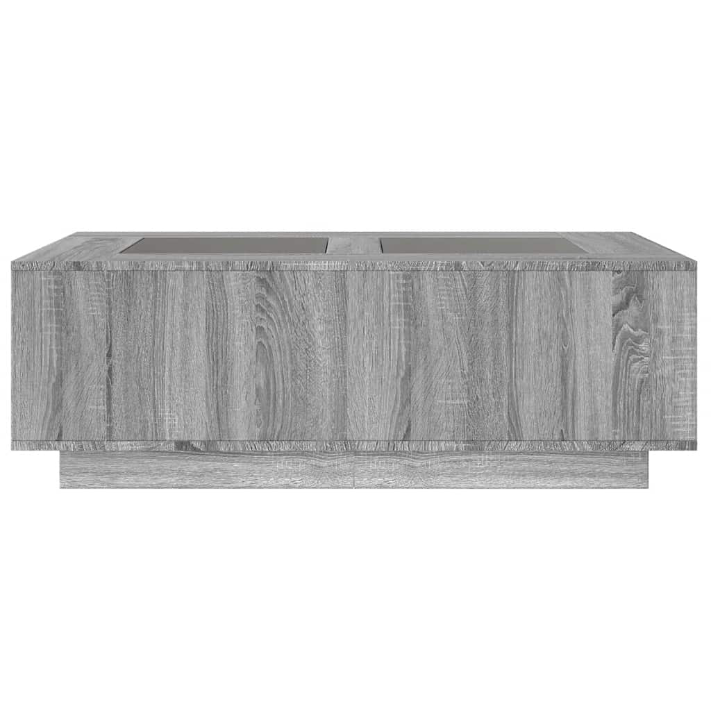 Mesa de centro luzes LED Infinity 116x69x40 cm cinzento sonoma