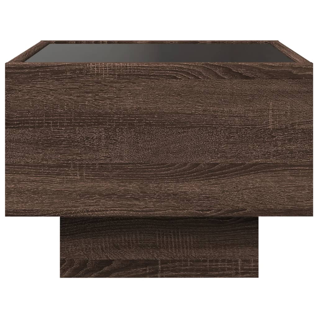 Mesa de cabeceira c/ LED Infinity 40x40x30 cm carvalho castanho
