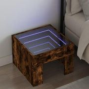Mesa de cabeceira c/ LED Infinity 40x40x30 cm carvalho fumado