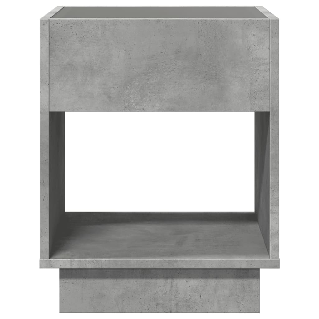Mesa de cabeceira c/ LED Infinity 40x40x50 cm cinzento cimento