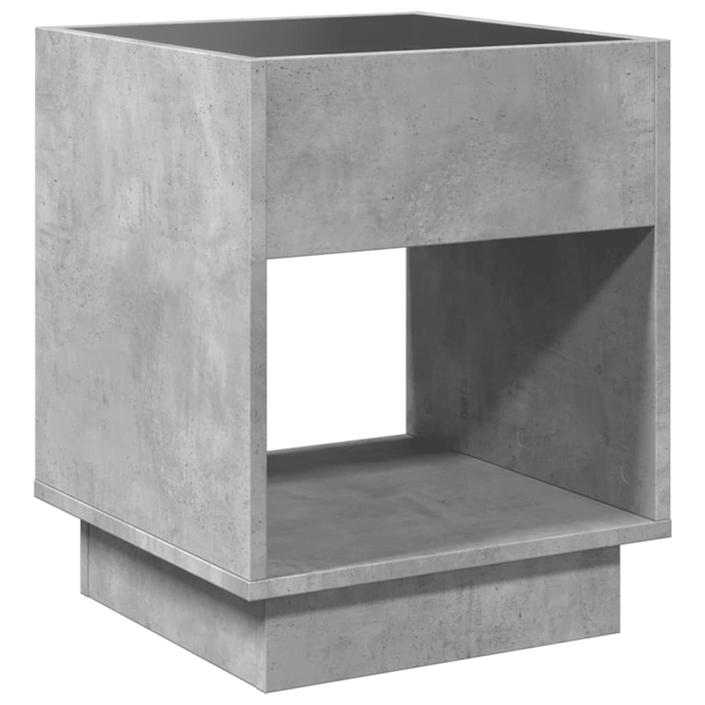 Mesa de cabeceira c/ LED Infinity 40x40x50 cm cinzento cimento
