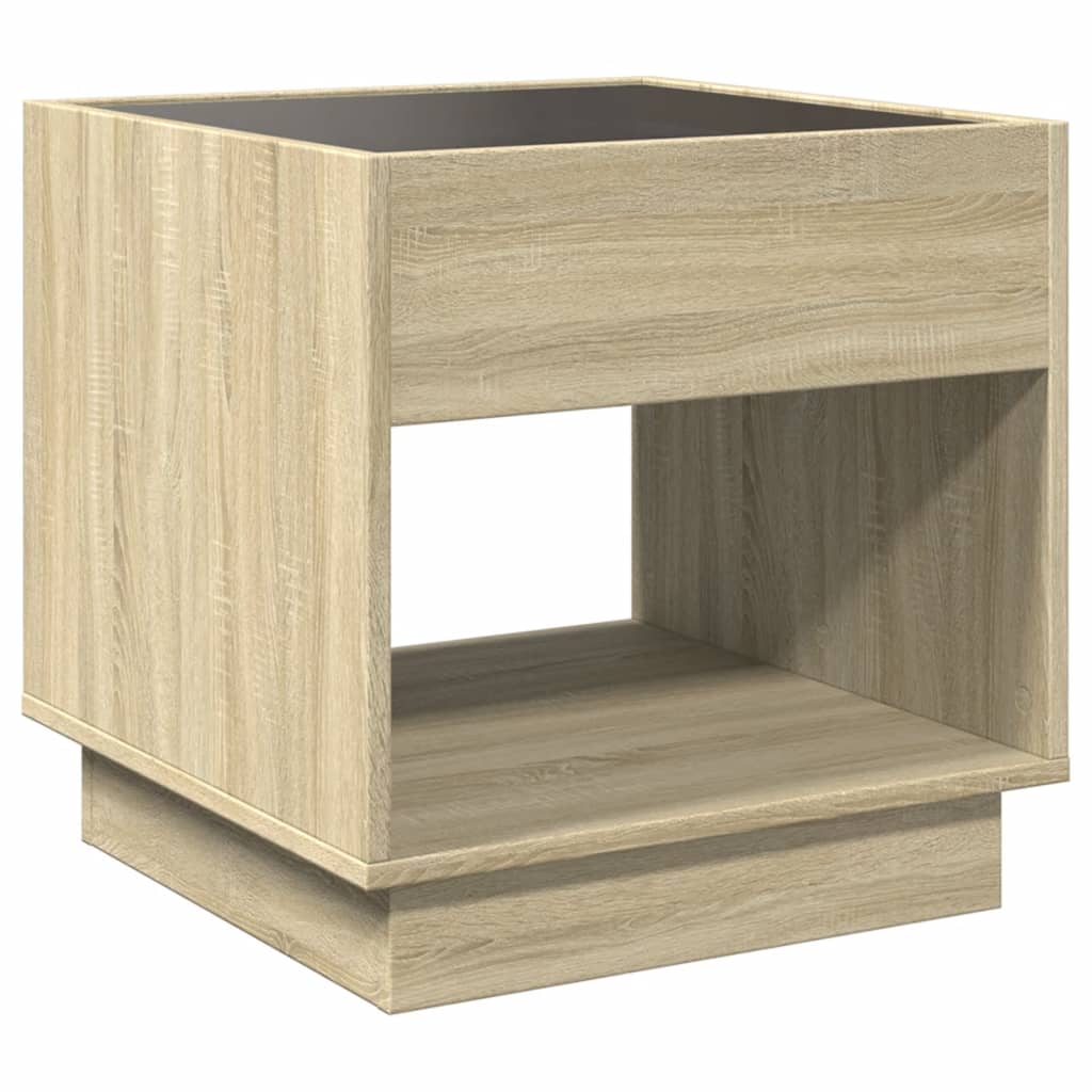 Mesa de cabeceira c/ LED Infinity 50x50x50 cm carvalho sonoma