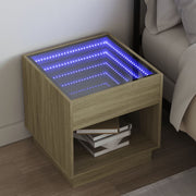Mesa de cabeceira c/ LED Infinity 50x50x50 cm carvalho sonoma