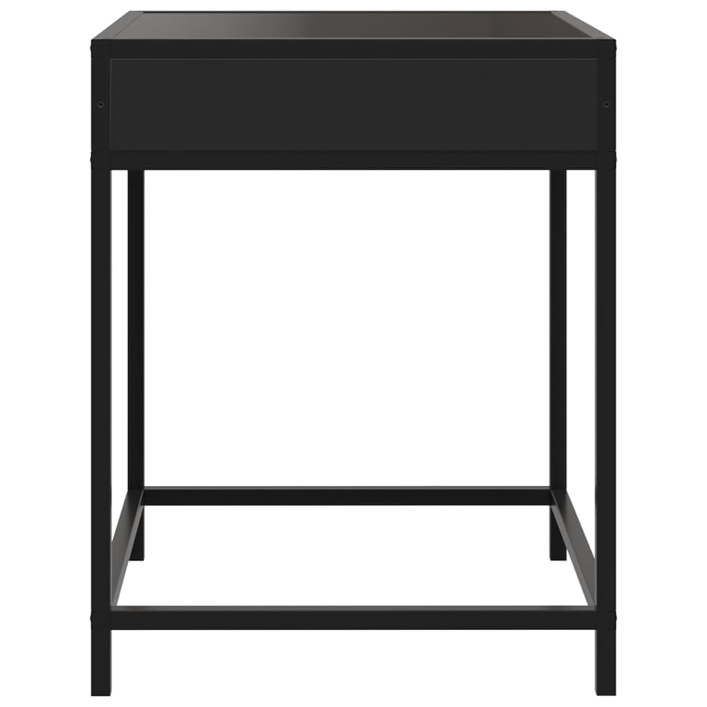 Mesa de cabeceira com luzes LED Infinity 40x40x51 cm preto