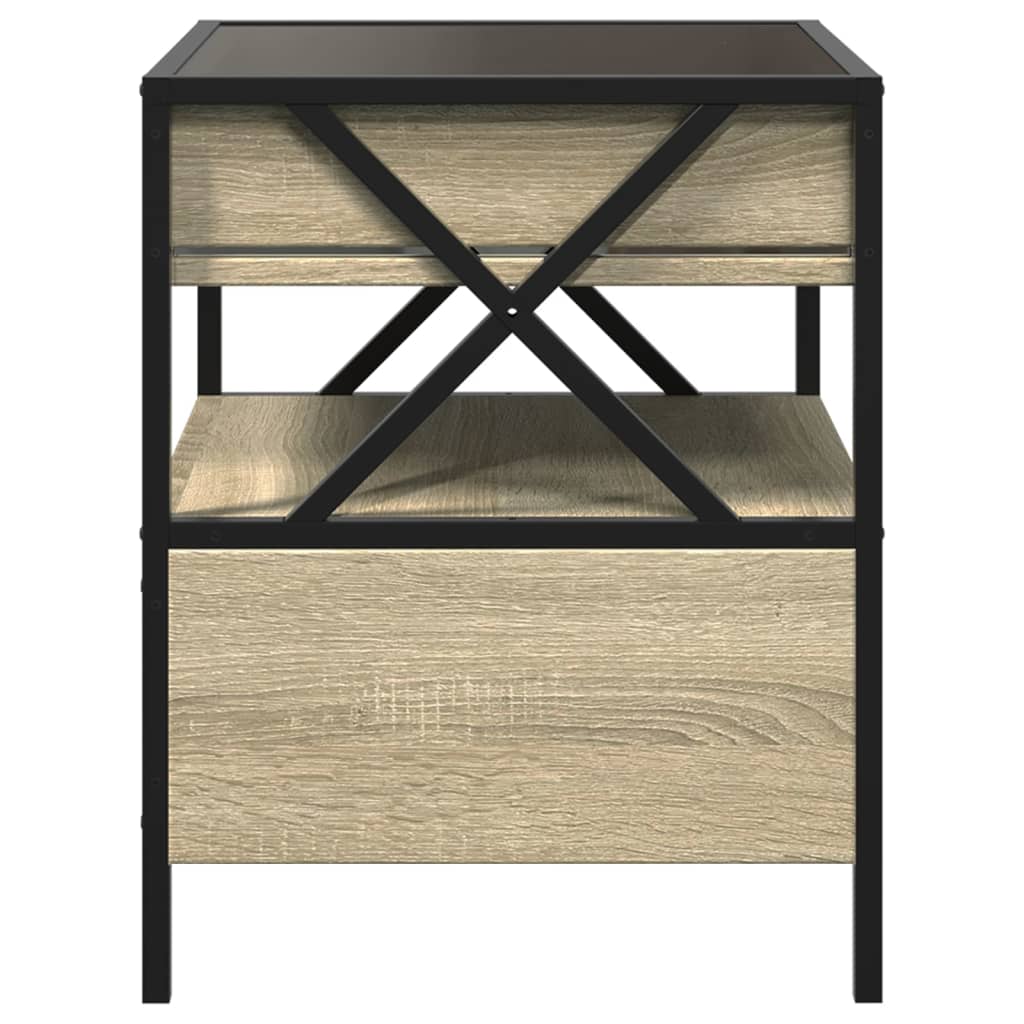 Mesa de cabeceira c/ LED Infinity 40x40x51 cm carvalho sonoma