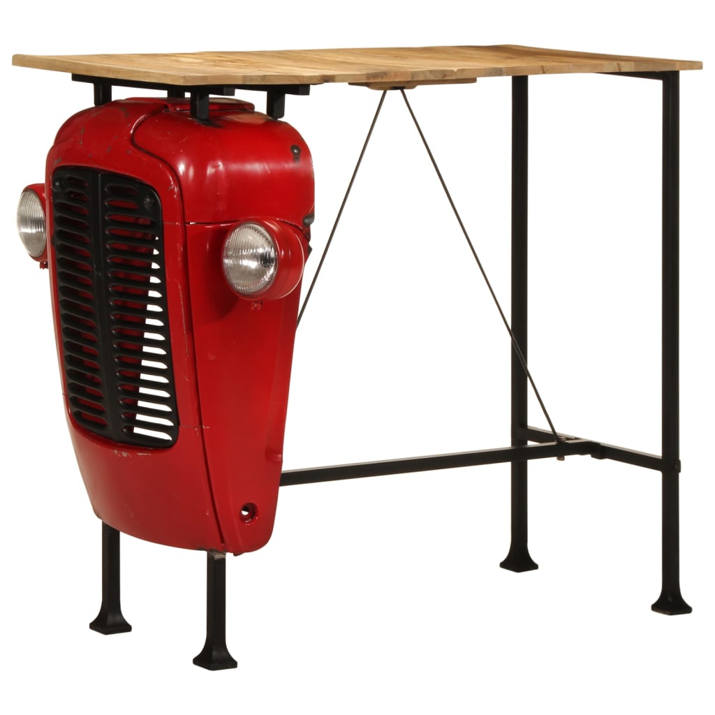 Mesa de bar trator madeira mangueira maciça vermelho/castanho