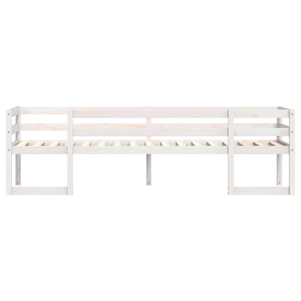 Estrutura de cama infantil 80x200 cm pinho maciço branco