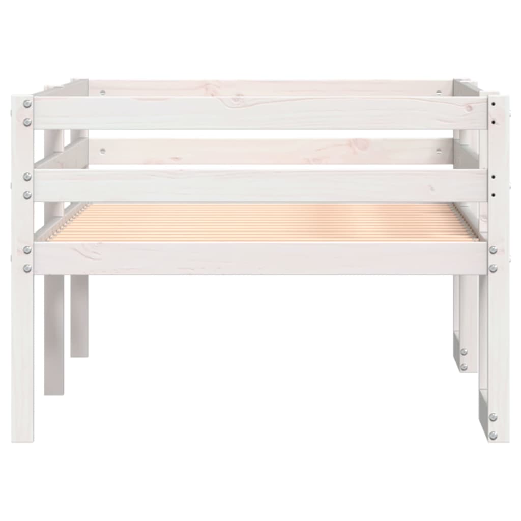 Estrutura de cama infantil 80x200 cm pinho maciço branco