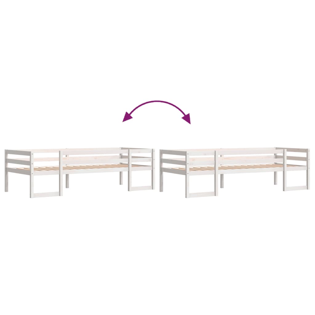 Estrutura de cama infantil 90x200 cm pinho maciço branco