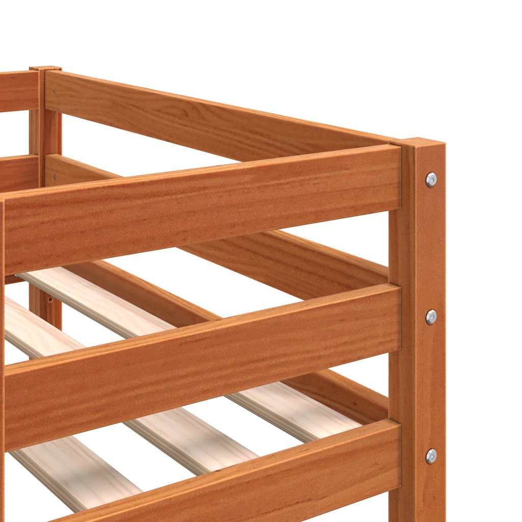 Estrutura de cama infantil 75x190 cm pinho maciço castanho-mel