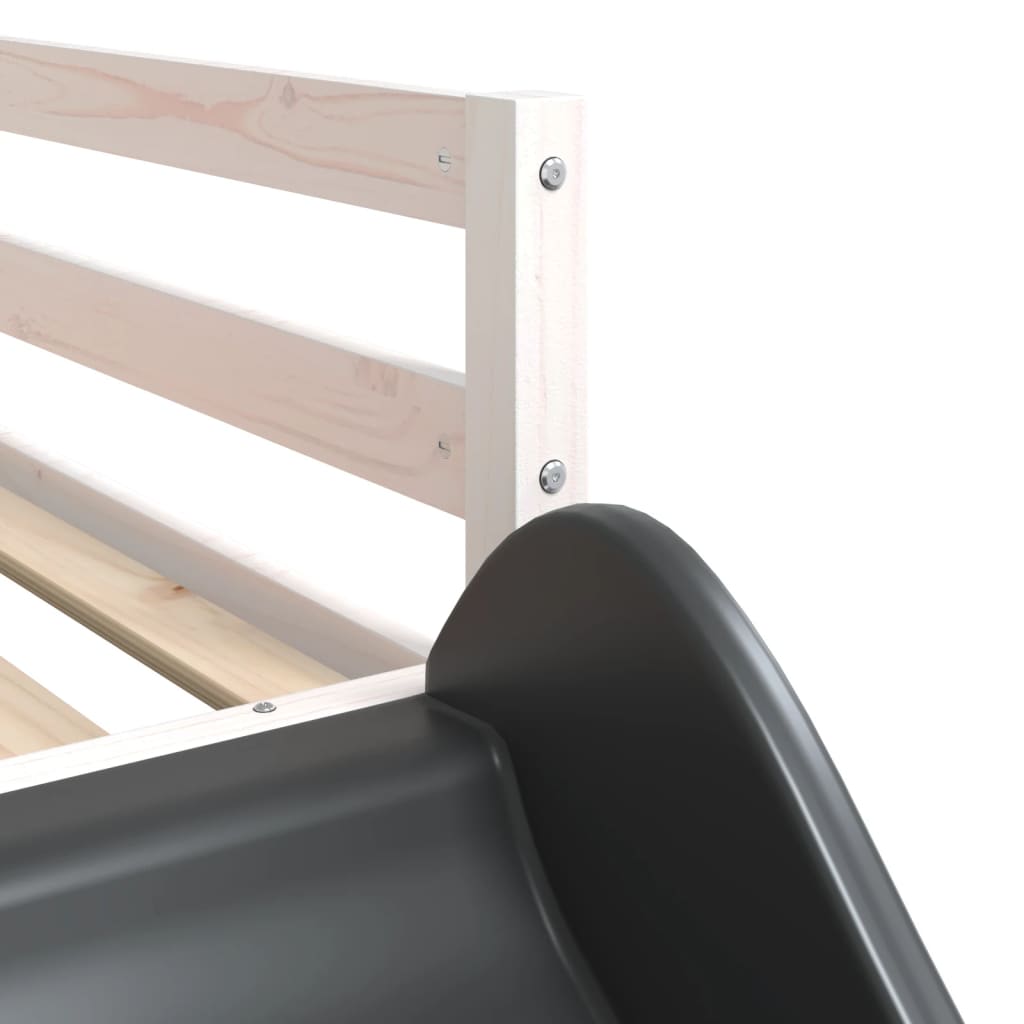 Beliche com escorrega e cortinas 90x200 cm branco e preto