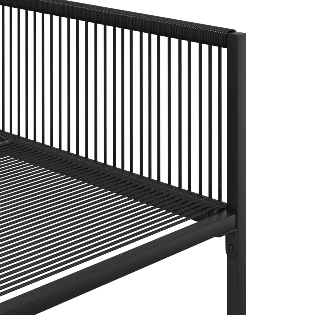 11 pcs conjunto de jantar para jardim vime PE preto