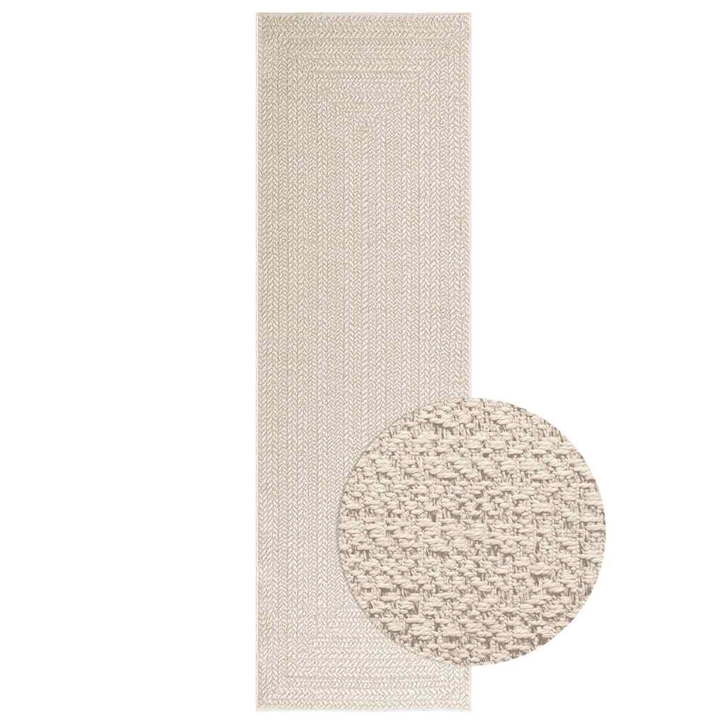 Tapete ZIZUR creme 80x250cm aspeto de juta interior e exterior