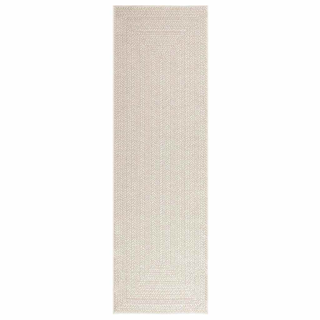 Tapete ZIZUR creme 80x250cm aspeto de juta interior e exterior