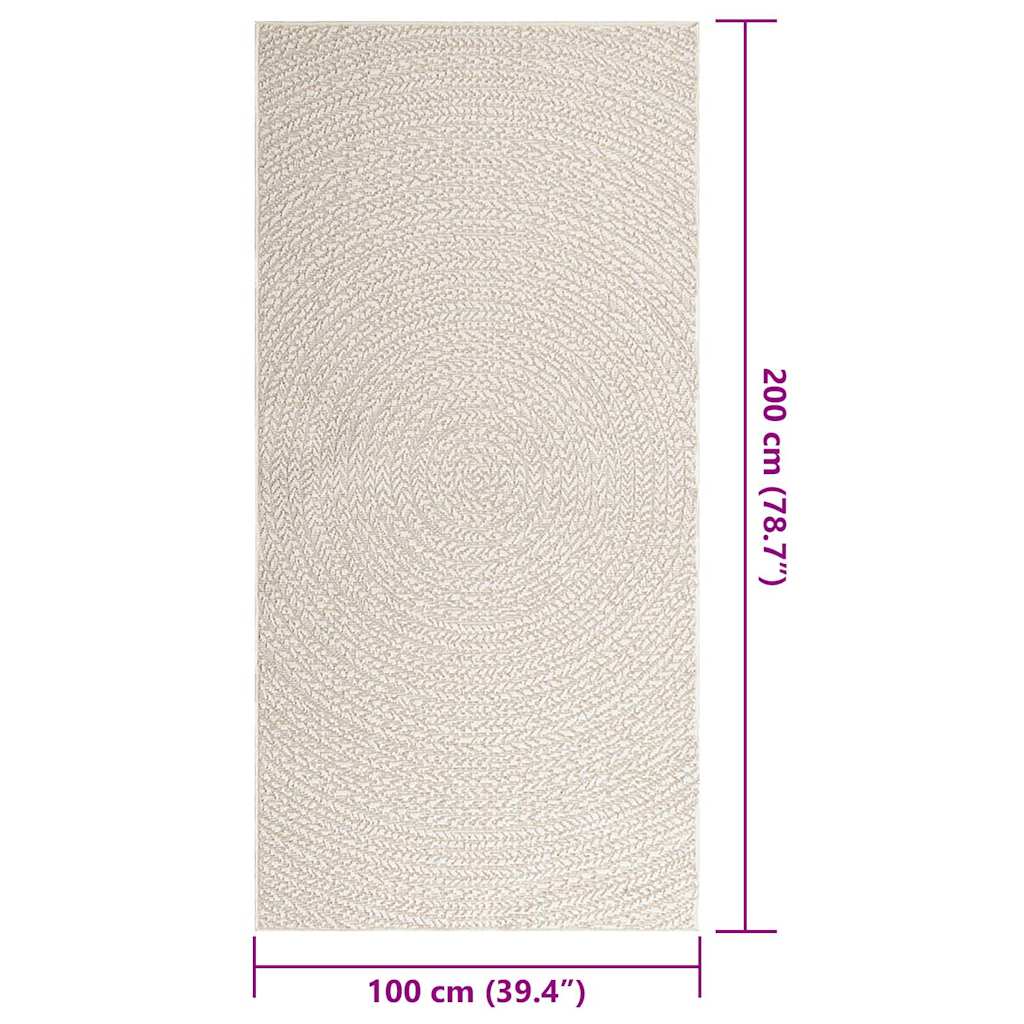 Tapete ZIZUR creme 100x200cm aspeto de juta interior e exterior