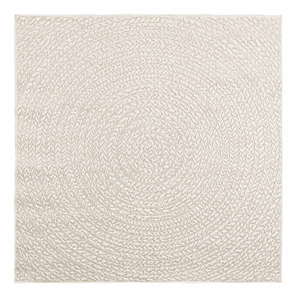 Tapete ZIZUR creme 120x120cm aspeto de juta interior e exterior