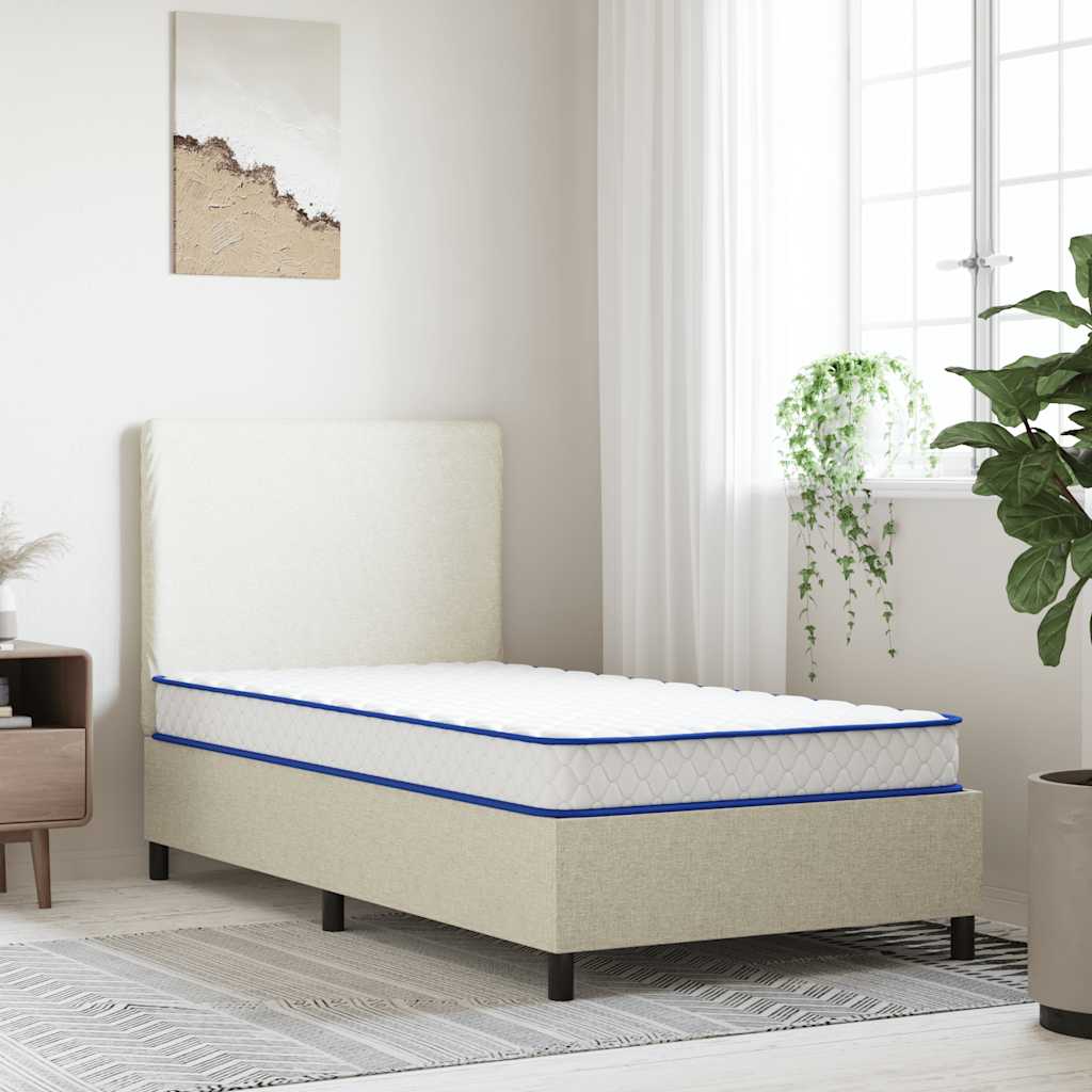 Colchão de espuma de memória 90x190x17 cm macio branco