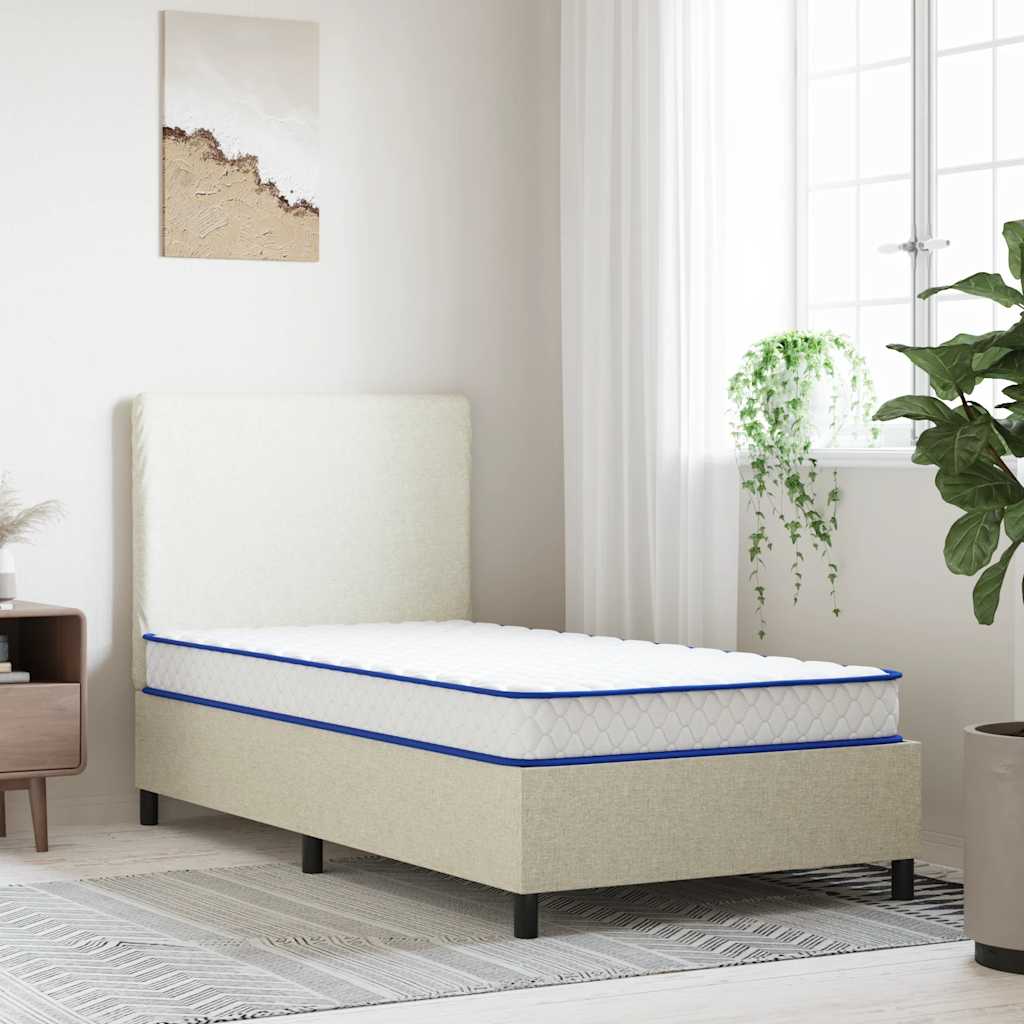 Colchão de espuma de memória 100x200x17 cm macio branco