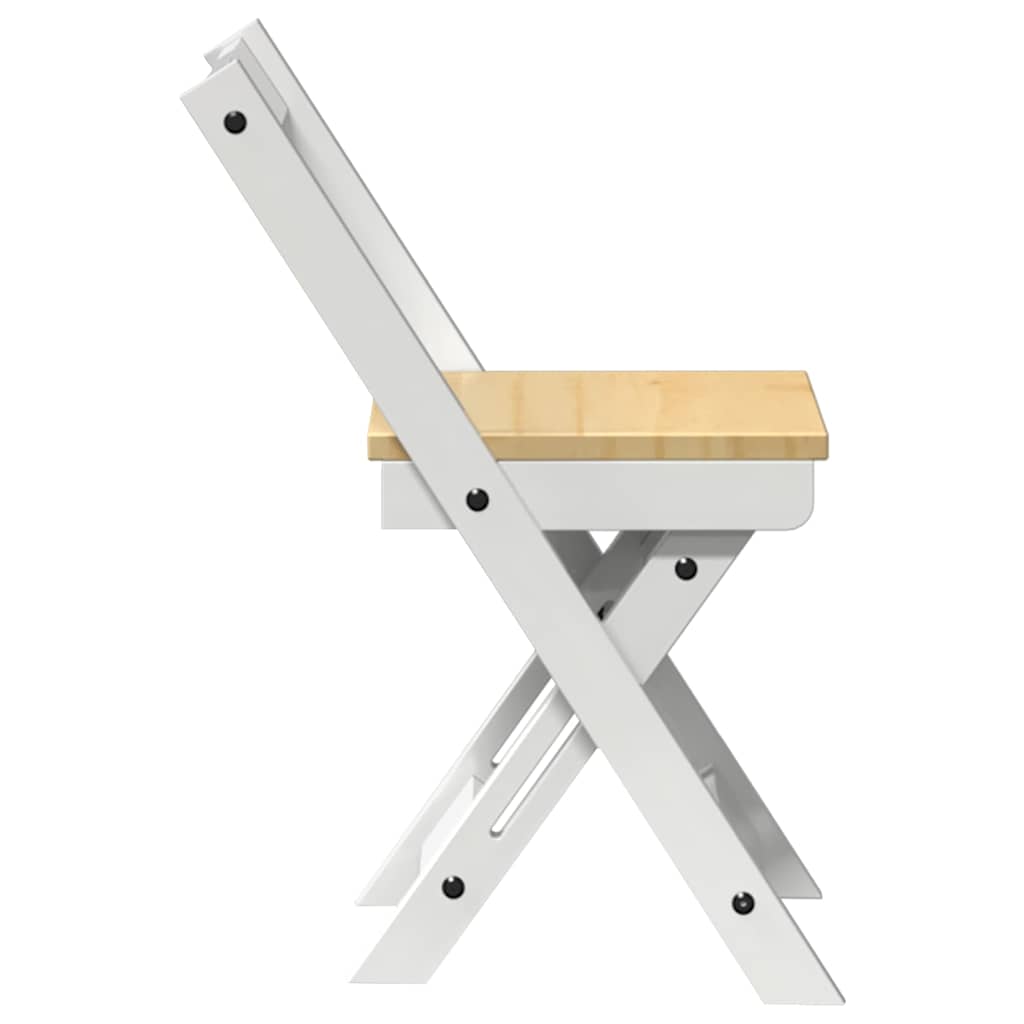 Cadeiras de jantar dobráveis 4 pcs Corona pinho maciço branco