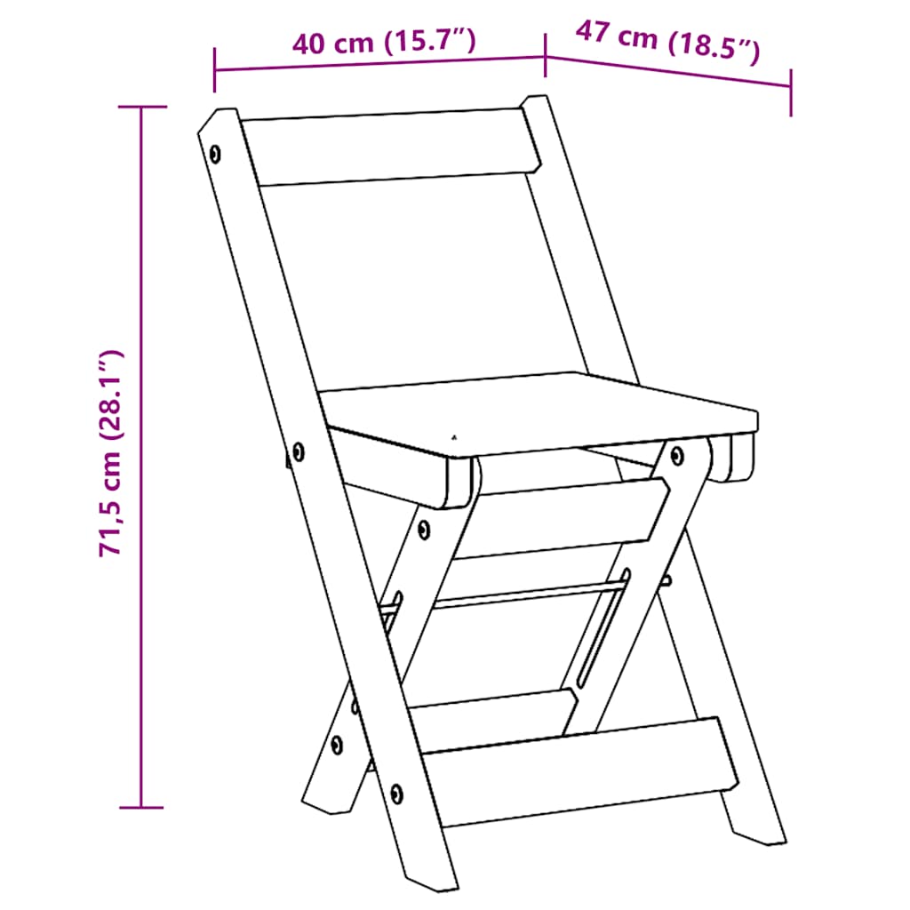Cadeiras de jantar dobráveis 2 pcs Corona pinho maciço cinzento