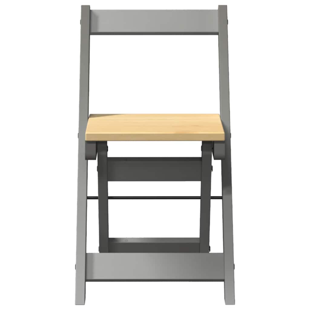 Cadeiras de jantar dobráveis 2 pcs Corona pinho maciço cinzento