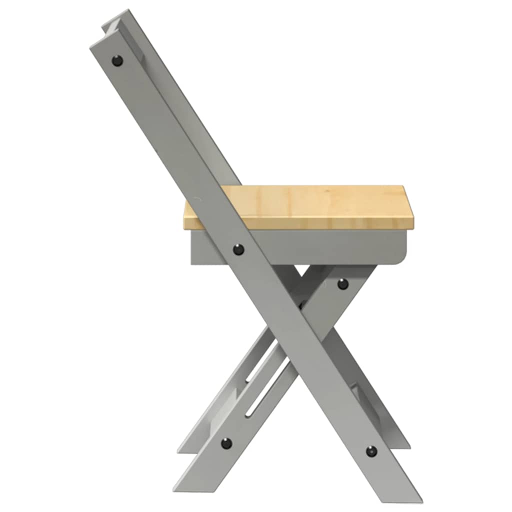 Cadeiras de jantar dobráveis 2 pcs Corona pinho maciço cinzento