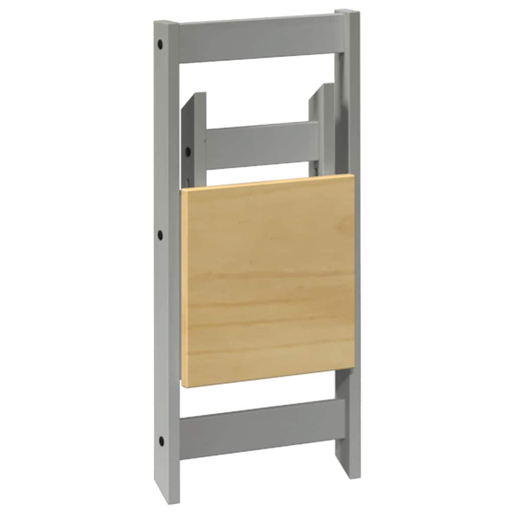 Cadeiras de jantar dobráveis 2 pcs Corona pinho maciço cinzento