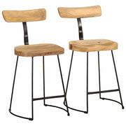 Bancos de bar 2 pcs 49x43x79 cm madeira de mangueira maciça