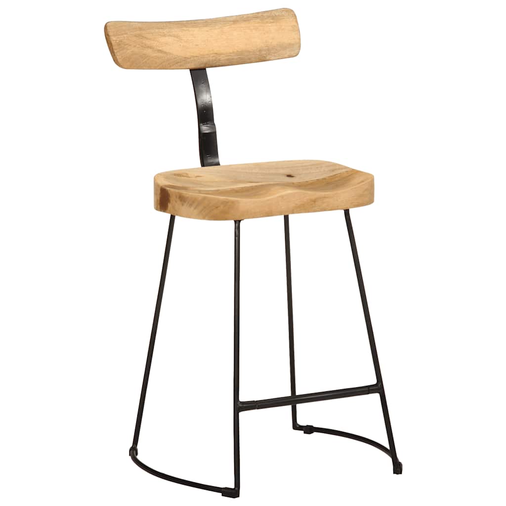 Bancos de bar 2 pcs 49x43x79 cm madeira de mangueira maciça