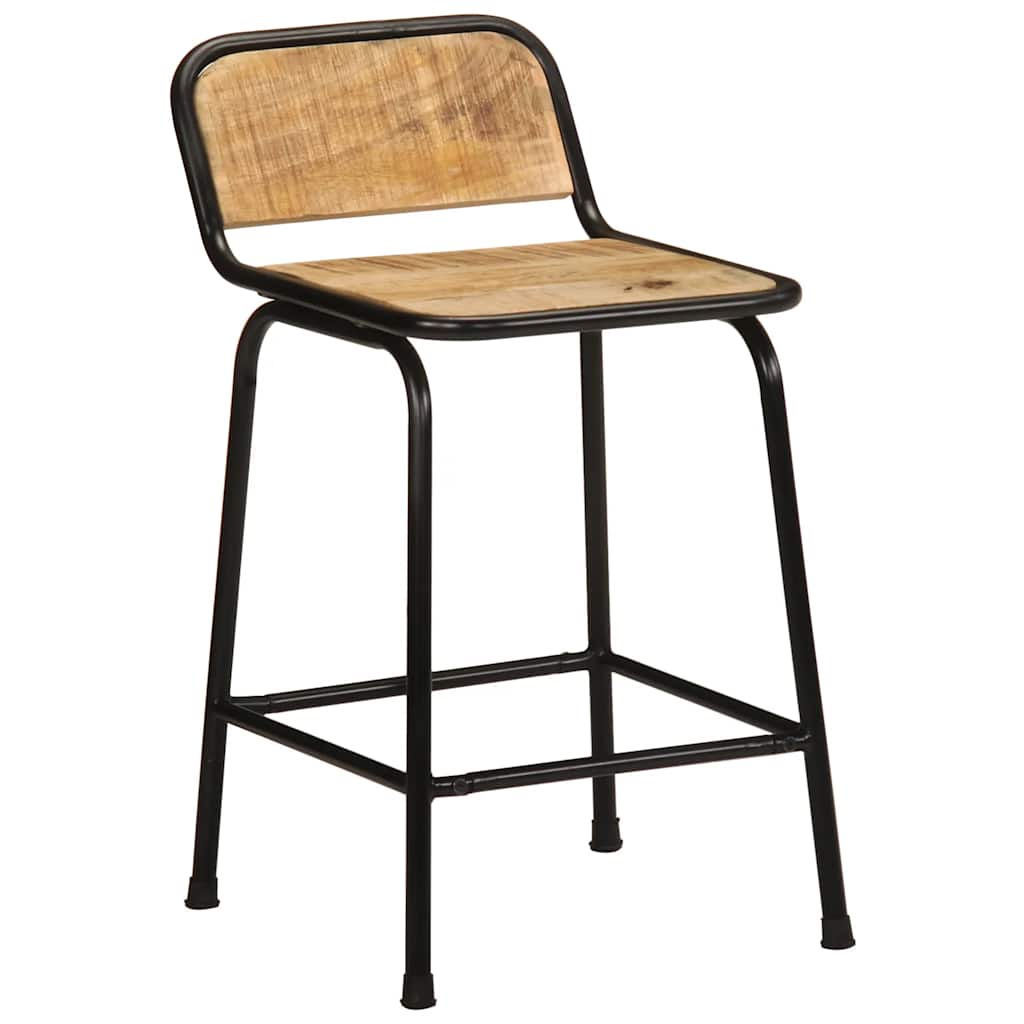 Bancos de bar 4 pcs Madeira Maciça de Mangueira Rústica