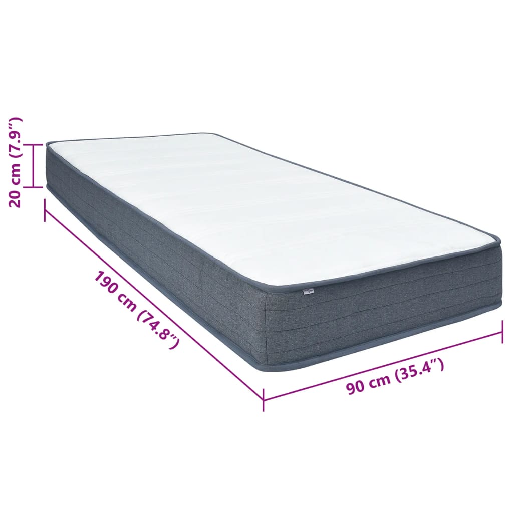 Colchão para cama box spring 190x90x20 cm maciez média tecido