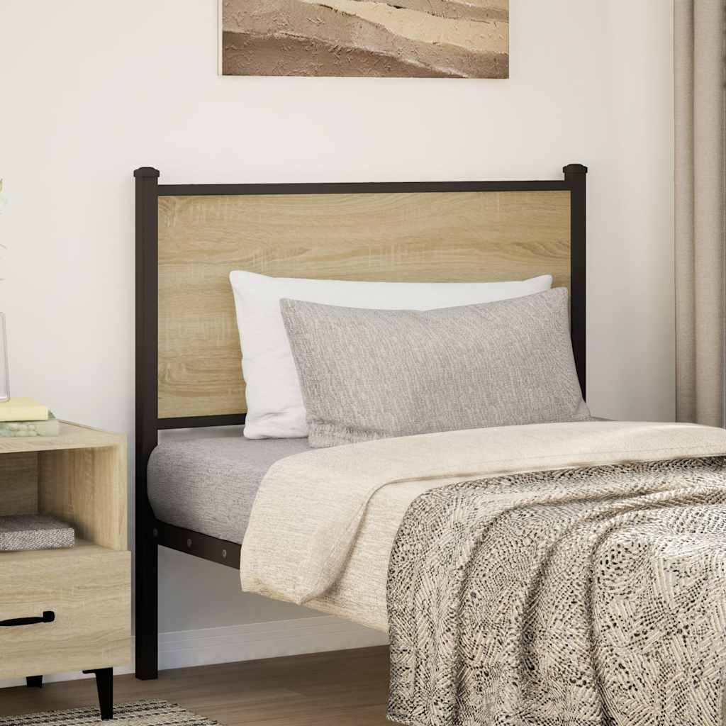 Cabeceira de cama 90cm derivados de madeira/aço carvalho sonoma